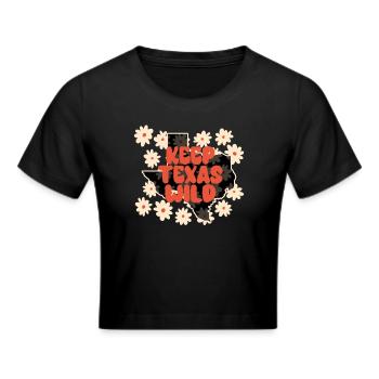 Wildflower Fields Wildflowers Bluebonnet - Cropped T-Shirt - black - Front - Marisol (170cm)