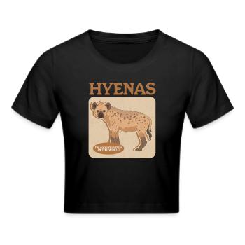 Hyena Hyena Spotted Hyena Gift - Cropped T-Shirt - black - Front - Marisol (170cm)