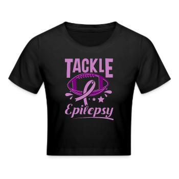 Football tackle epilepsy, epilepsy awareness - Cropped T-Shirt - black - Front - Marisol (170cm)