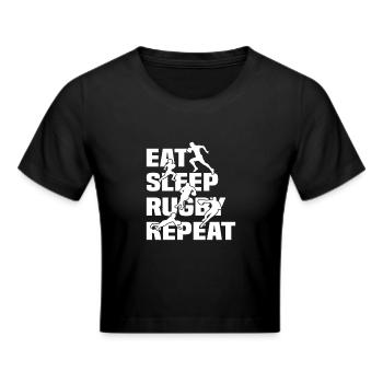 Eat Sleep Rugby Repeat - Rugby Game Rugby Player - Cropped T-Shirt - black - Front - Marisol (170cm)
