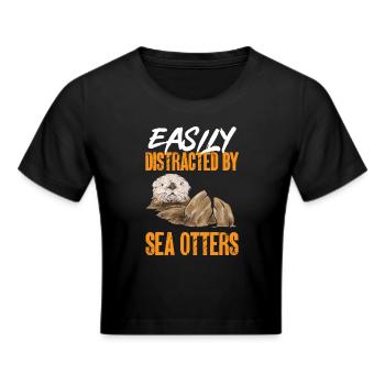 Seeotter - Frauen Cropped T-Shirt - Schwarz - Vorne - Marisol (170cm)