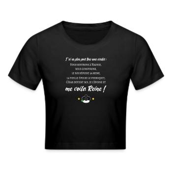J'ai un plan pour tous nous évader -Réplique culte - Crop top - noir - Devant - Marisol (170cm)