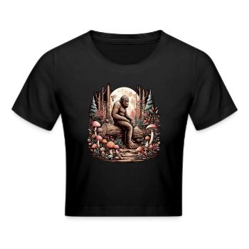 Bigfoot Introvert - Cropped T-Shirt - black - Front - Marisol (170cm)