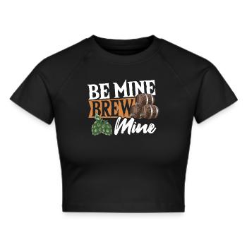 Paare Romantische Brauerei Bier Bierbrauer - Frauen Cropped T-Shirt - Schwarz - Vorne - Marisol (170cm)