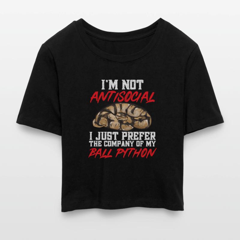 Ball Python Schlange Königspython Frauen Cropped T-Shirt