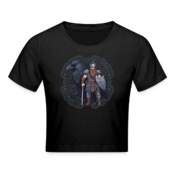 Guerrier viking avec corbeau - Crop top - noir - Devant - Marisol (170cm)
