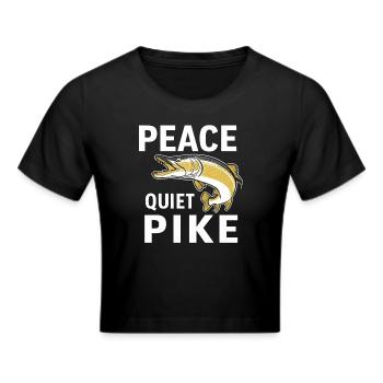 Northern Pike Fisherman Pike Fishing Rod Pike Fish - Cropped T-Shirt - black - Front - Marisol (170cm)