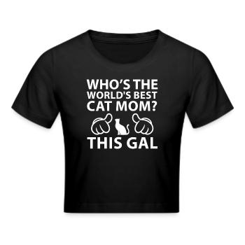 World's Best Cat Mom T-Shirt for Cat Lovers - Frauen Cropped T-Shirt - Schwarz - Vorne - Marisol (170cm)
