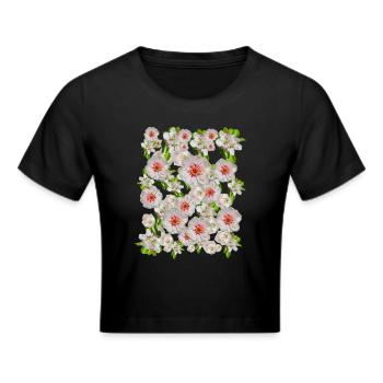 Insider Tip Pink Blossoms Blossom Magic Flowers Spring - Cropped T-Shirt - black - Front - Marisol (170cm)