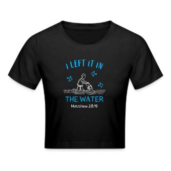 Christiche Taufe Bibel Vers Taufgeschenk - Frauen Cropped T-Shirt - Schwarz - Vorne - Marisol (170cm)