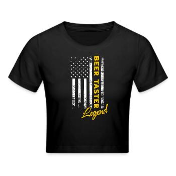 Beer tester legend - Cropped T-Shirt - black - Front - Marisol (170cm)