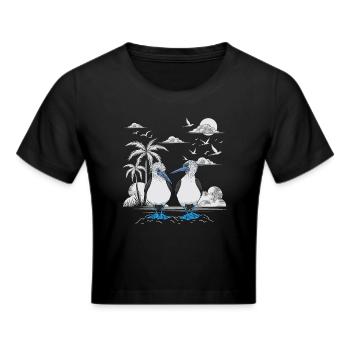 Blaufußtölpel Galapagos Islands - Frauen Cropped T-Shirt - Schwarz - Vorne - Marisol (170cm)
