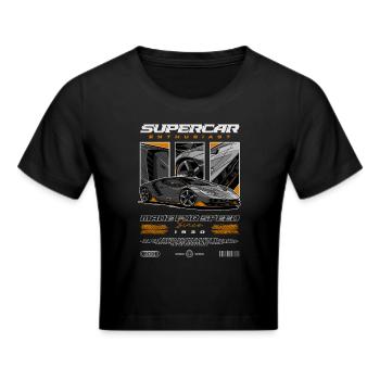 Supercar Enthusiast Car Birthday Born In 1930 - Cropped T-Shirt - black - Front - Marisol (170cm)