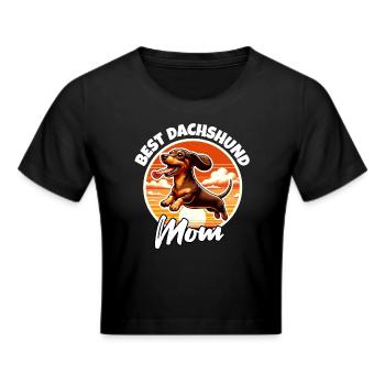 Dackel Mama - Frauen Cropped T-Shirt - Schwarz - Vorne - Marisol (170cm)