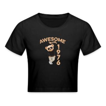 1976 Geburtstag Cool Teddy Bär Awesome since - Frauen Cropped T-Shirt - Schwarz - Vorne - Marisol (170cm)
