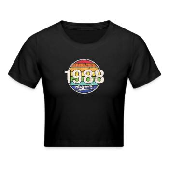 1988 Birthday Year Original - Cropped T-Shirt - black - Front - Marisol (170cm)