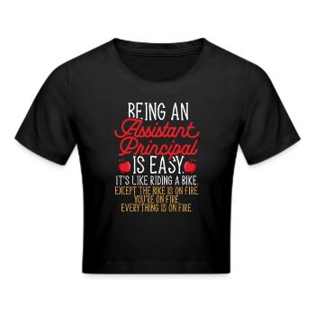 Deputy Principal - Cropped T-Shirt - black - Front - Marisol (170cm)