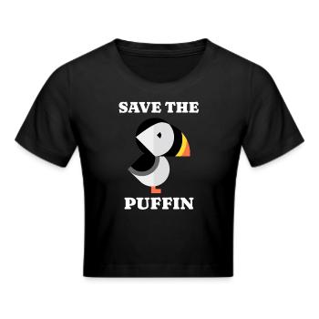 Save Puffin - Frauen Cropped T-Shirt - Schwarz - Vorne - Marisol (170cm)