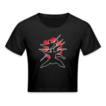 Wushu Spieler Geschenk - Frauen Cropped T-Shirt - Schwarz - Vorne - Marisol (170cm)