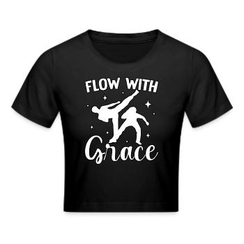 Flow with grace - Cropped T-Shirt - black - Front - Marisol (170cm)