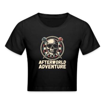 Darts Darts Player Skull Afterworld Adventure - Cropped T-Shirt - black - Front - Marisol (170cm)
