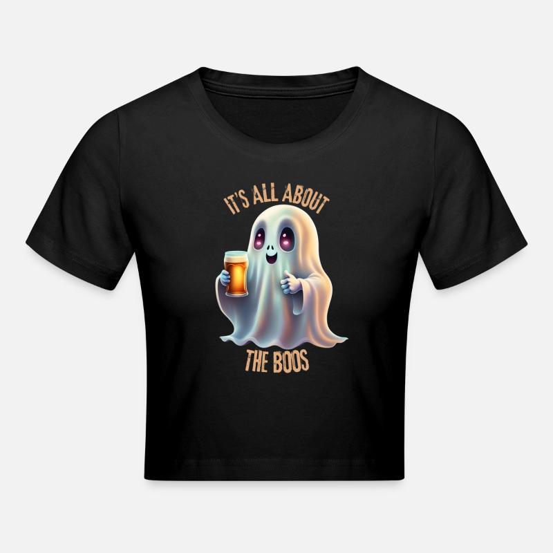 Halloween Ghost. - Cropped T-Shirt - black