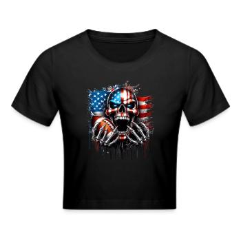 Conception de crâne patriotique football américain - Crop top - noir - Devant - Marisol (170cm)