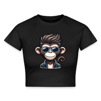 Cool Chimpanzee Lunettes de soleil 50s 60s Retro Monkey - Crop top - noir - Devant - Marisol (170cm)