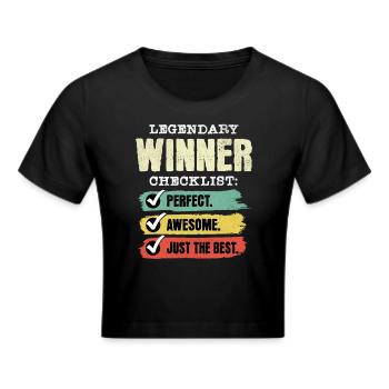 Gewinner Winner - Frauen Cropped T-Shirt - Schwarz - Vorne - Marisol (170cm)
