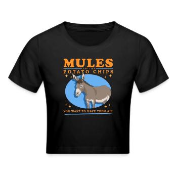 Maultier Muli Maultiere Maulesel Geschenk - Frauen Cropped T-Shirt - Schwarz - Vorne - Marisol (170cm)