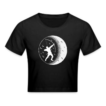 Bogen Mond Bogenschießen - Frauen Cropped T-Shirt - Schwarz - Vorne - Marisol (170cm)