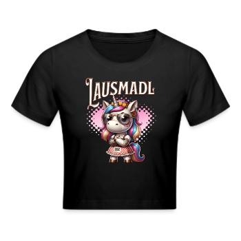 Tracht Damen Outfit Dirndl Ersatz Lausmadl - Cropped T-Shirt - black - Front - Marisol (170cm)