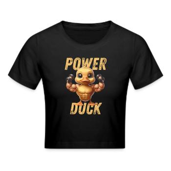 Power Duck Gym Fitness Sport Ente - Frauen Cropped T-Shirt - Schwarz - Vorne - Marisol (170cm)