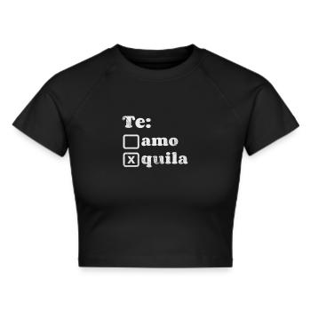 Tequila - Frauen Cropped T-Shirt - Schwarz - Vorne - Marisol (170cm)