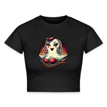 Drôle Glamour Goule Flashy Halloween - Crop top - noir - Devant - Marisol (170cm)