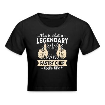 Legendary Pastry Chef - Cropped T-Shirt - black - Front - Marisol (170cm)