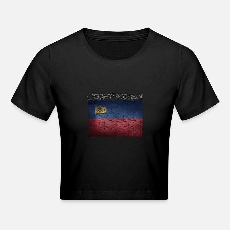 Liechtenstein Drapeau Vaduz Vacances Voyage - Crop top - noir