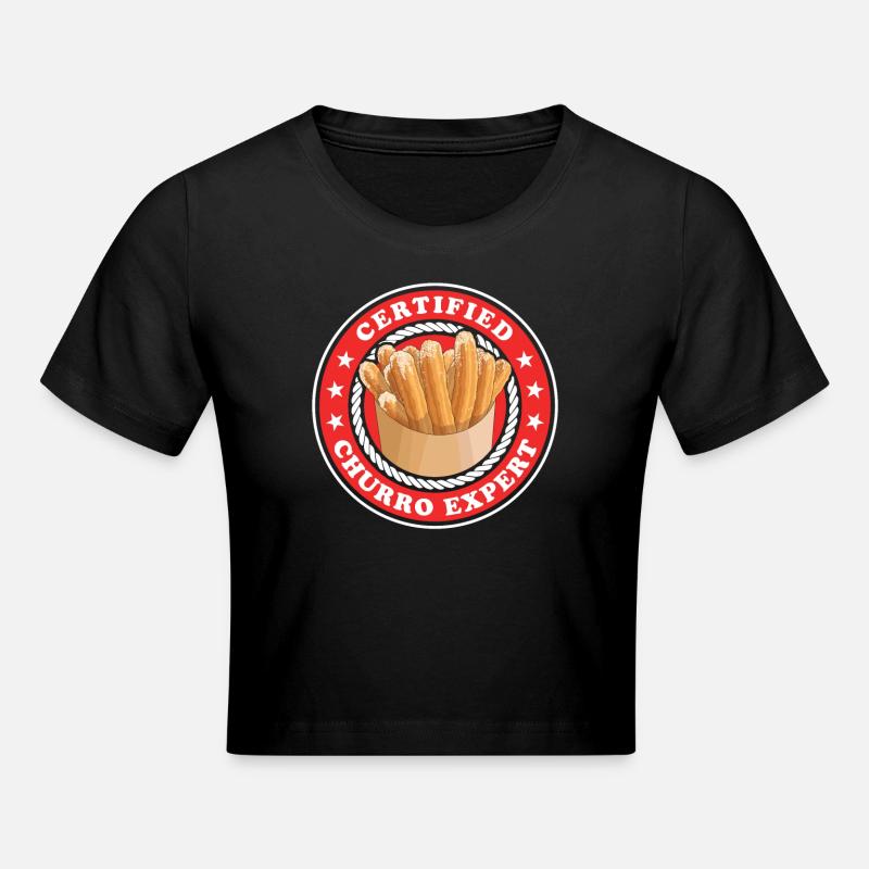 Churro Experte Churros Geschenk - Frauen Cropped T-Shirt - Schwarz