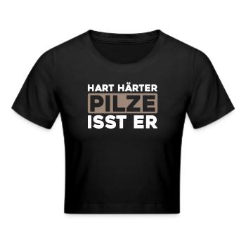 Pilzsammler Pilze - Frauen Cropped T-Shirt - Schwarz - Vorne - Marisol (170cm)