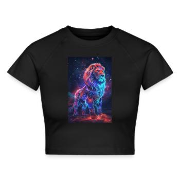 Waage - Frauen Cropped T-Shirt - Schwarz - Vorne - Marisol (170cm)