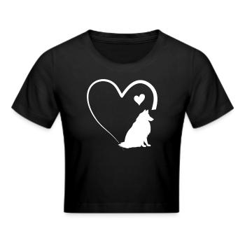 Rough Collie Lover Rough Collie Heart - Frauen Cropped T-Shirt - Schwarz - Vorne - Marisol (170cm)