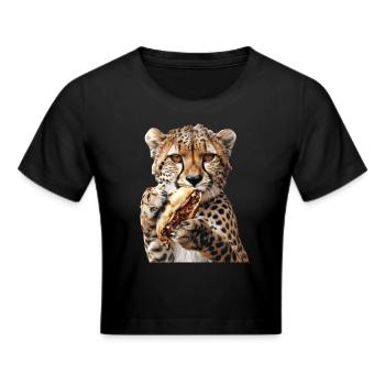 Gepard - Frauen Cropped T-Shirt - Schwarz - Vorne - Marisol (170cm)