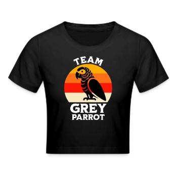 Team Graupapagei - Frauen Cropped T-Shirt - Schwarz - Vorne - Marisol (170cm)