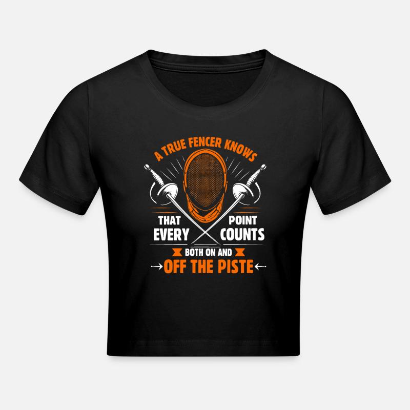 A true fencer knows that every point counts, both - Cropped T-Shirt - black