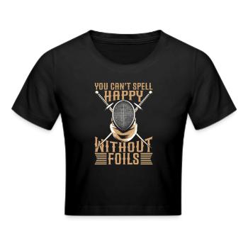 Fechten Fechter - Frauen Cropped T-Shirt - Schwarz - Vorne - Marisol (170cm)