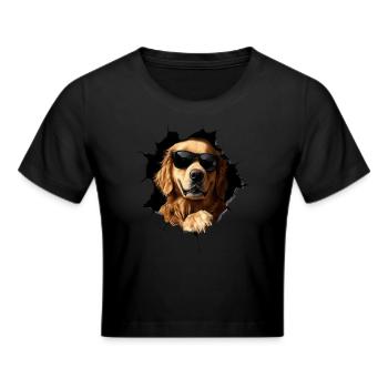 Lustiges Hunde Hundebesitzer Süßer Hund Retriever - Frauen Cropped T-Shirt - Schwarz - Vorne - Marisol (170cm)