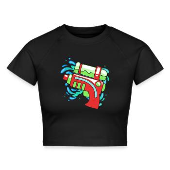 Water pistol - Cropped T-Shirt - black - Front - Marisol (170cm)