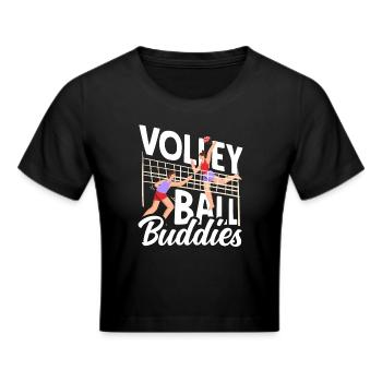 Volleyball Buddies Für Sportfans - Frauen Cropped T-Shirt - Schwarz - Vorne - Marisol (170cm)