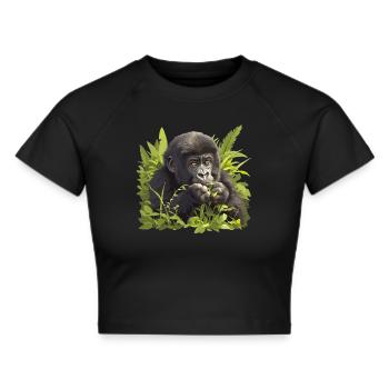 Gorillas Gorilla - Frauen Cropped T-Shirt - Schwarz - Vorne - Marisol (170cm)