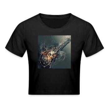 Gitarre - Frauen Cropped T-Shirt - Schwarz - Vorne - Marisol (170cm)